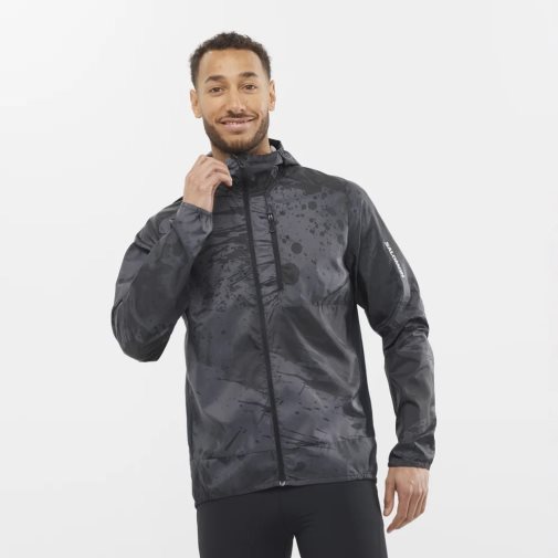 Black Salomon Bonatti Cross Men's Windbreaker | PH 89513J